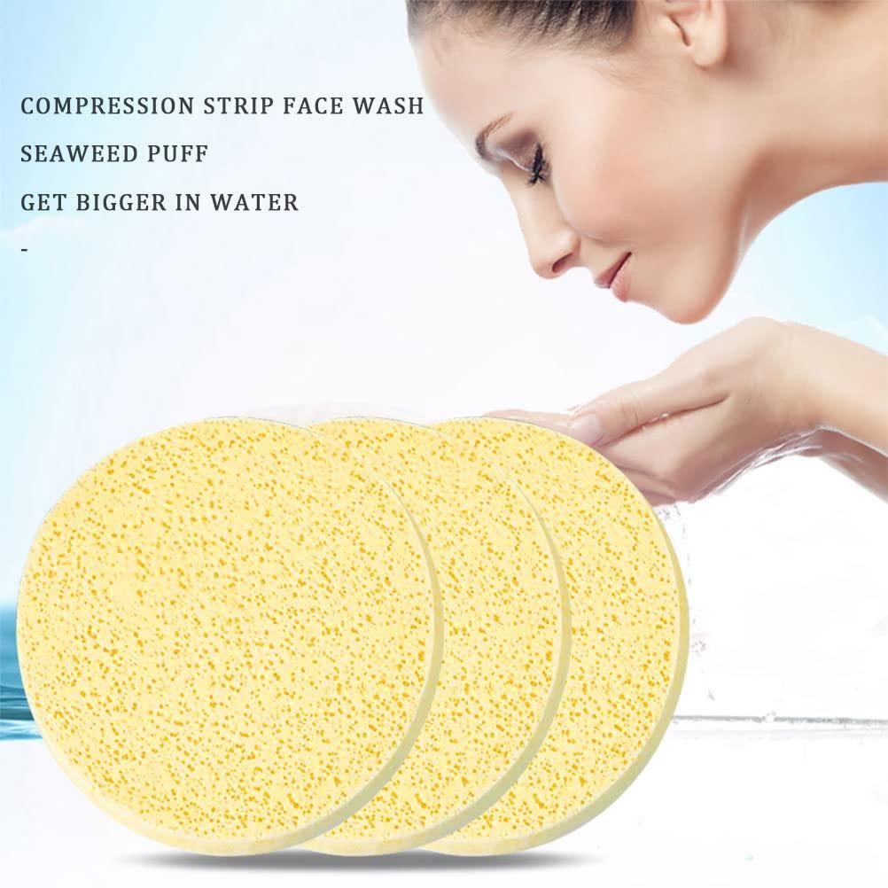 12 PCS Compressed Facial Sponge Set with Storage Container - Reusable Face Cleansing Sponges