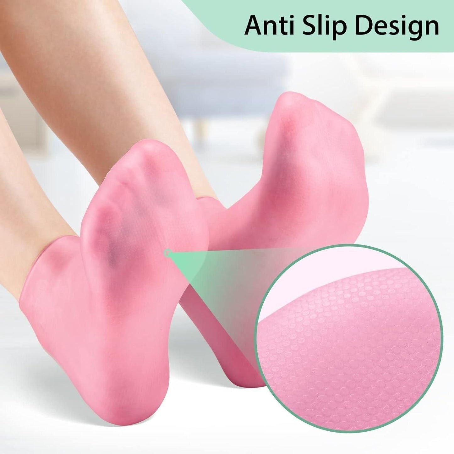 Silicone Moisturizing Socks for Women - Anti-Slip Aloe Gel Socks for Dry Cracked Feet