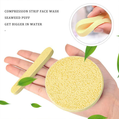 12 PCS Compressed Facial Sponge Set with Storage Container - Reusable Face Cleansing Sponges