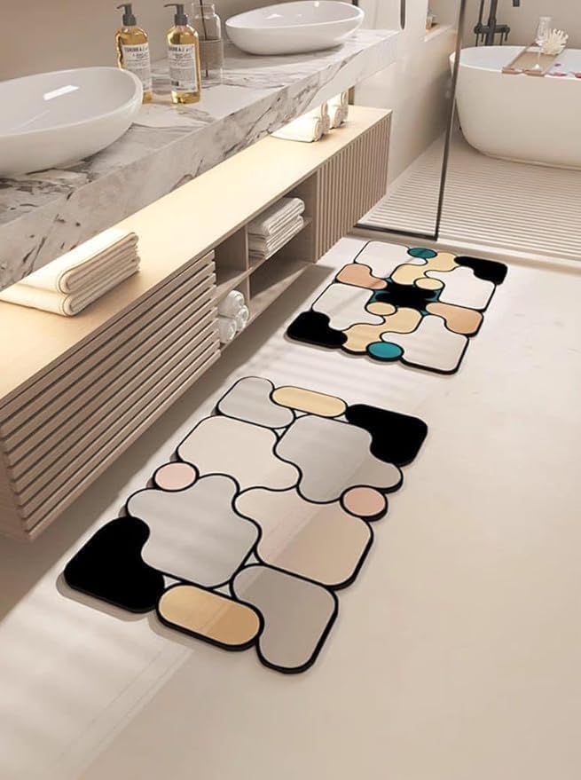 AuraBlend Abstract Floor Carpets(Pack of 2)